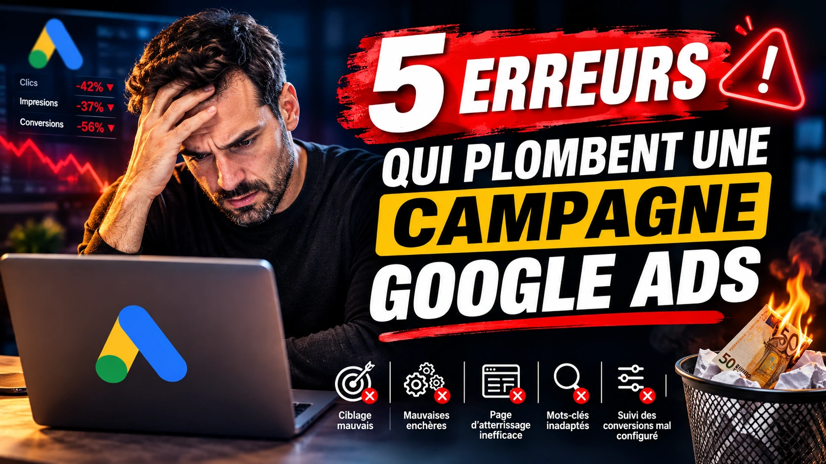 5 erreurs qui plombent une campagne Google Ads