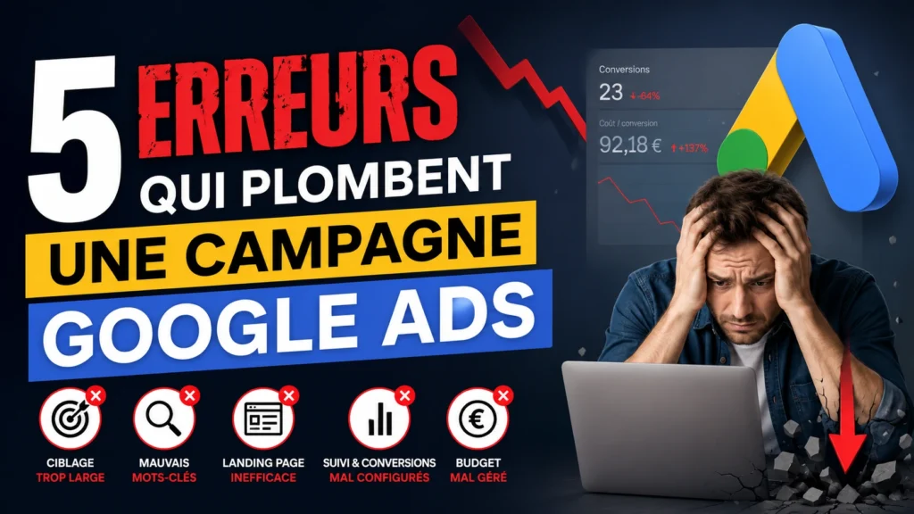 5 erreurs qui plombent une campagne Google Ads