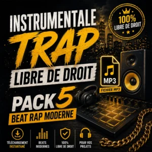 Instrumentale Trap Libre de Droit - Pack 5 Beat Rap Moderne