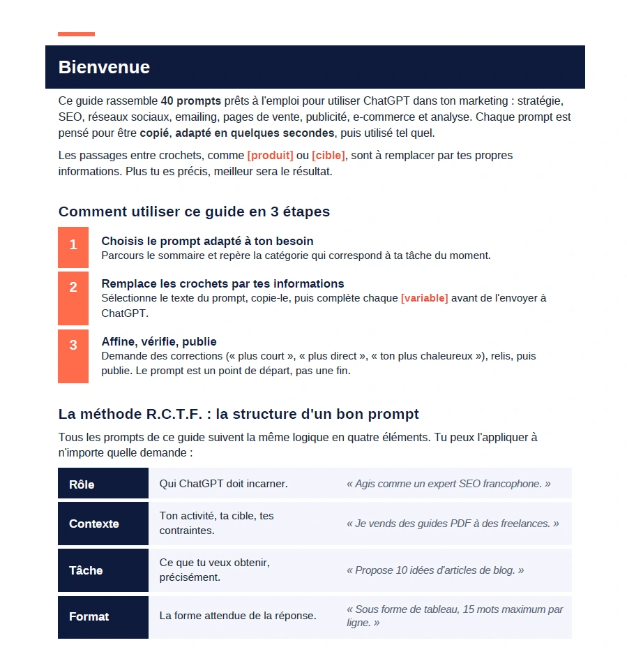 40 Prompts ChatGPT pour le Marketing - Guide 2026 PDF – Image 4